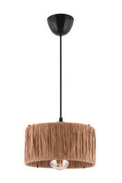 Opviq Lámpara de Techo Viola Metal y Rafia Natural 55 cm
